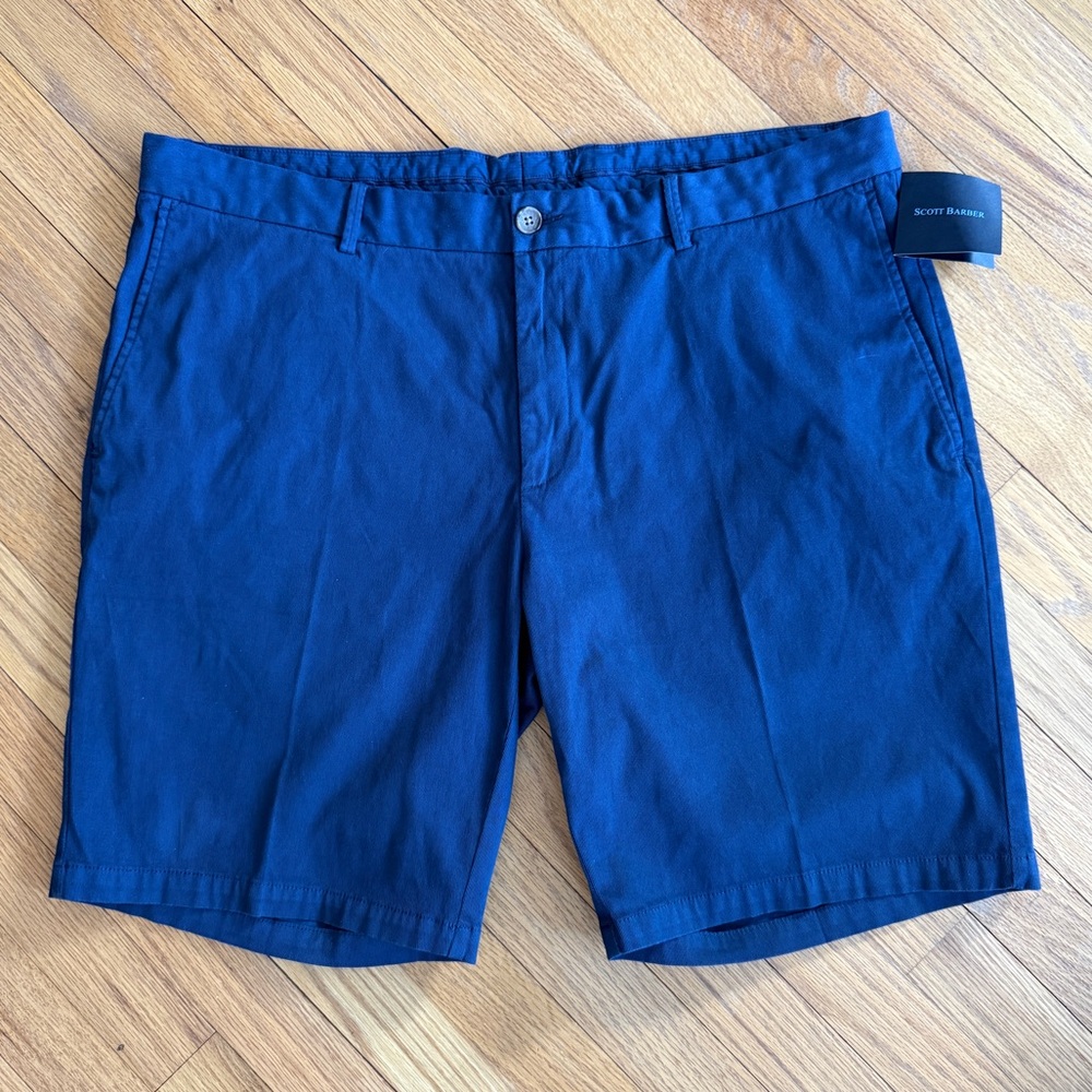Scott Barber Cotton/Silk Stretch Short ~ Midnight Blue ~ Size 40 Style H74802